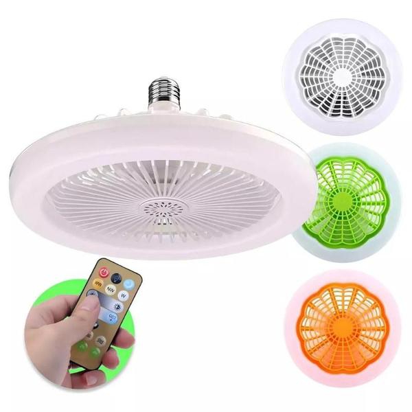 Imagem de Ventilador De Teto Com Lâmpada Led Com Controle Remoto 3 Modos Envio Imediato