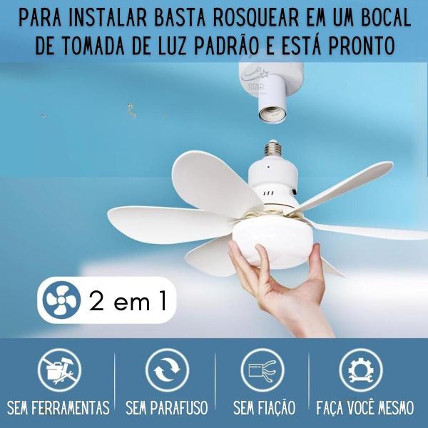 Imagem de Ventilador De Teto Com Lâmpada Potente Silencioso 60W