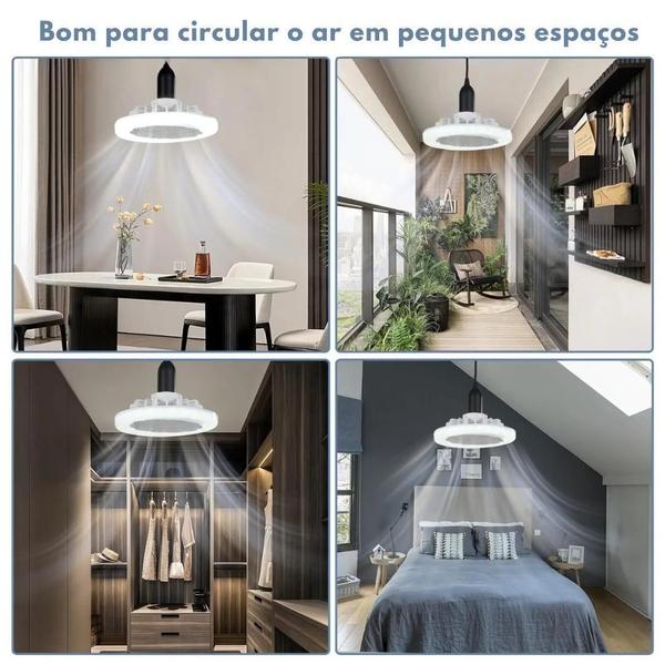 Imagem de Ventilador de Teto com Luminária LED 2 em 1 Bivolt: Controle Remoto Inteligente e Ajuste de Velocidade e Iluminação