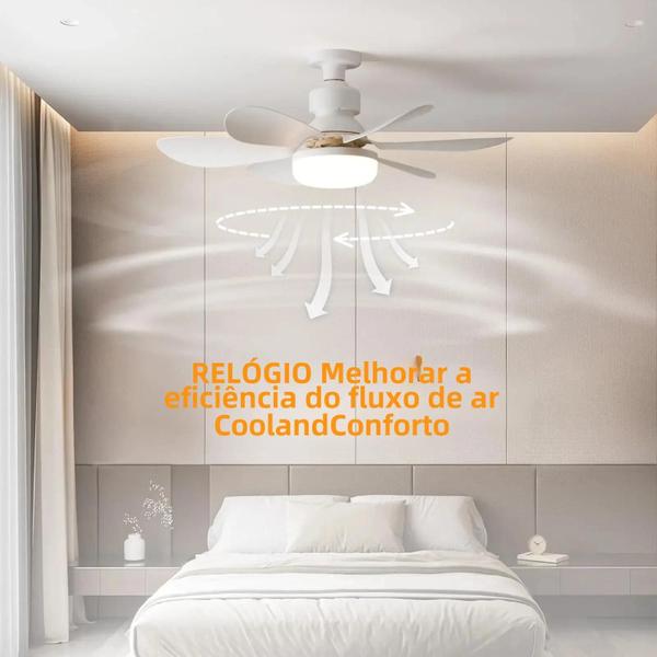 Imagem de Ventilador de Teto com Luz LED 30W E27 - Controle Remoto e Dimmer - Para Sala e Quarto