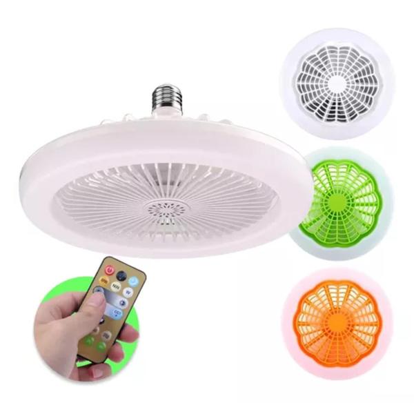 Imagem de Ventilador de Teto  com Luz Led Portatil Silencioso com Controle Quarto Sala de Estar Cozinha 30W