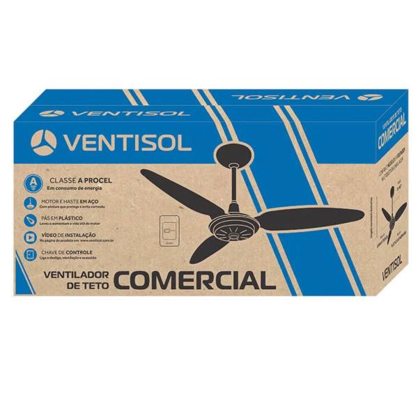 Imagem de Ventilador de teto comercial 130w 220v preto ventisol