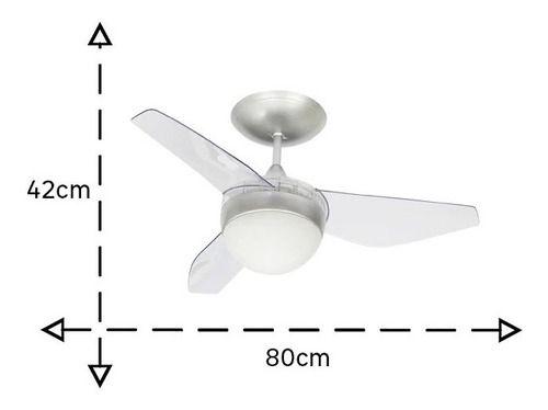 Imagem de Ventilador De Teto Controle Remoto 3 Pás Transparente 80cm