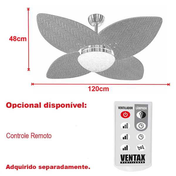 Imagem de Ventilador de Teto Dourado Econômico 4 Pás Winds Ventax 220V