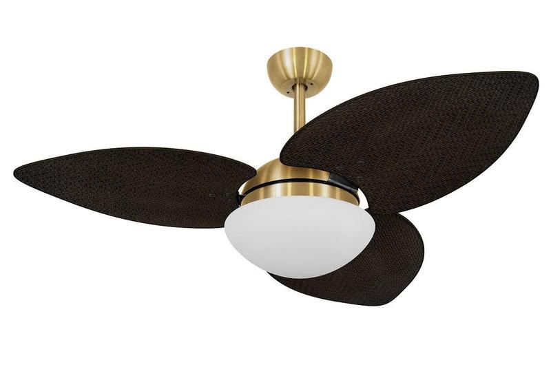 Imagem de Ventilador De Teto Dunamis Dourado 3P Rattan Tabaco 110V