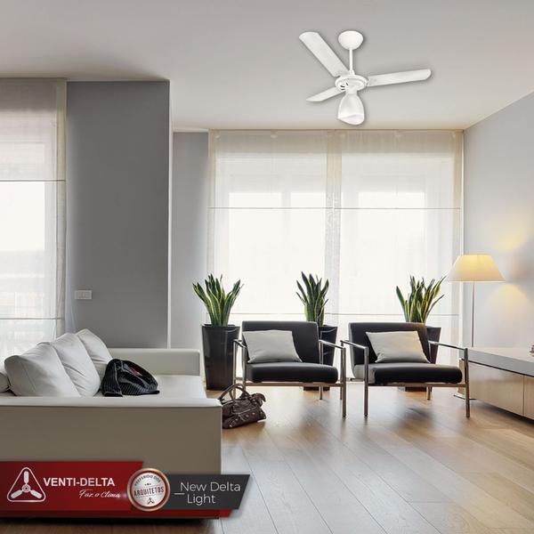 Imagem de Ventilador De Teto Economiq Super Delta Branco 3 Pás Laqueadas Brancas Gl Aberto 130W 127V C3V 37-3148 Ventidelta