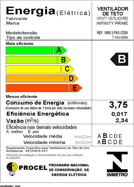 Imagem de Ventilador de Teto Infinity Classic Branco 3 Pás MDF Bco 220V+Controle 1040