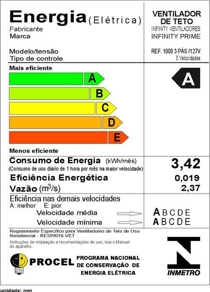 Imagem de Ventilador de Teto Infinity Classic Cobre 3 Pás MDF Tabaco 110V 1040