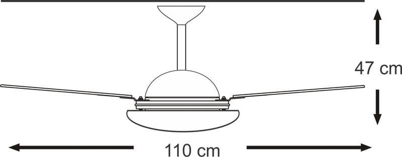 Imagem de Ventilador de Teto Infinity Elegance Cromo 4 Pás MDF Pto 110V+Controle 1030