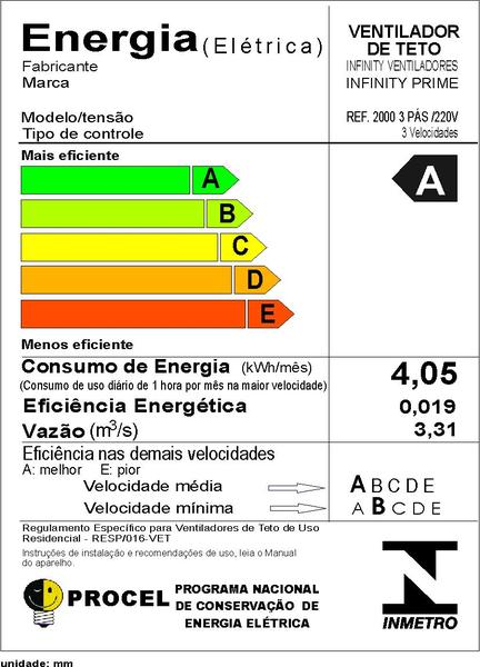 Imagem de Ventilador de Teto Infinity Lux Branco 3 Pás MDF Bco 220V+Controle 2003