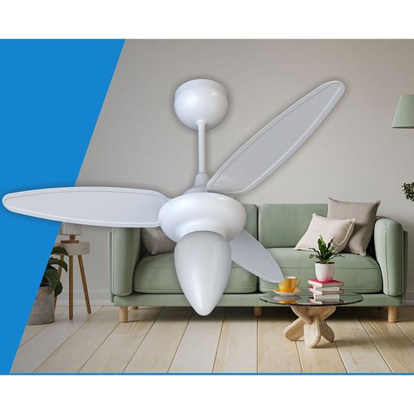 Ventilador de Teto Inverter Wind Branco com Controle Remoto Bivolt E-27 Ventisol Imagem de Ventilador de Teto Inverter Wind Branco com Controle Remoto Bivolt E-27 Ventisol
