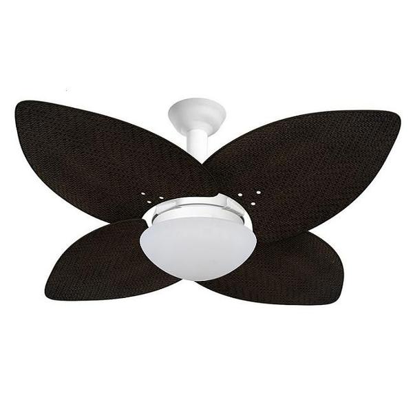 Imagem de Ventilador de Teto Jet Aspen Venti-delta Branco 4Pás Rattan Tabaco 110 V + Controle