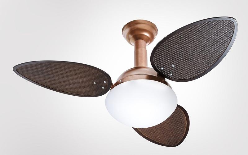 Imagem de Ventilador de Teto Jet Pétalo Venti-delta Cobre 3Pás Rattan Chocolate 220V+Controle Rem.