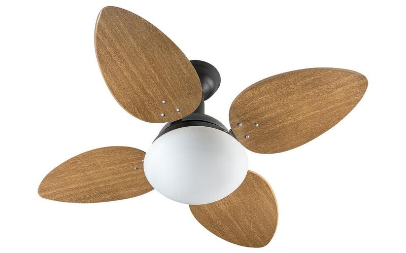 Imagem de Ventilador De Teto Jet Ventidelta Preto 4 Pás Mdf Mogno 110V