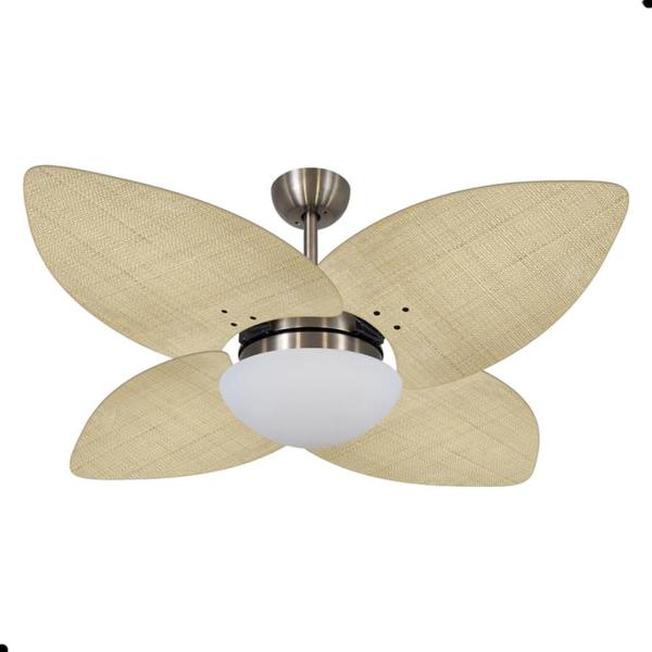 Imagem de Ventilador de Teto Kovalski Bronze 4 Pás Palmae Natural 220V com Controle