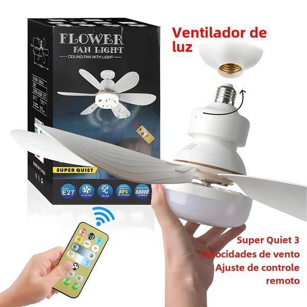 Imagem de Ventilador de Teto LED 30W com Controle Remoto - Regulável e para Sala de Estar/Escritório