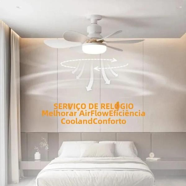 Imagem de Ventilador de Teto LED com Controle Remoto e Dimerização - Ideal para Sala, Quarto e Cozinha