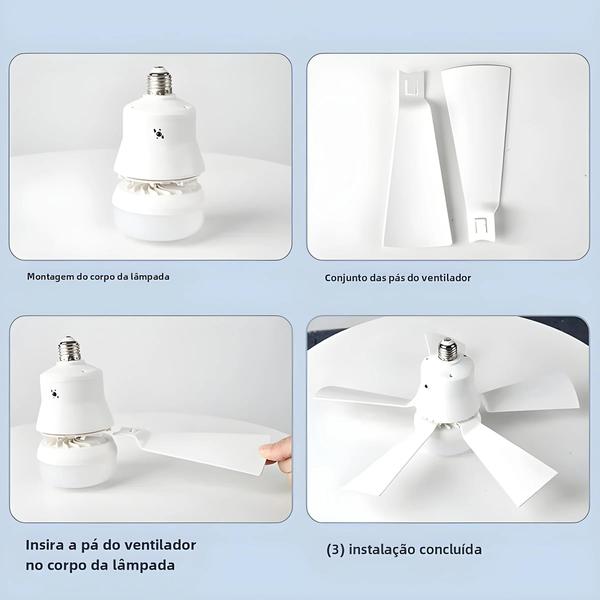 Imagem de Ventilador de Teto LED com Controle Remoto - Regulável, Moderno e Sem Fio