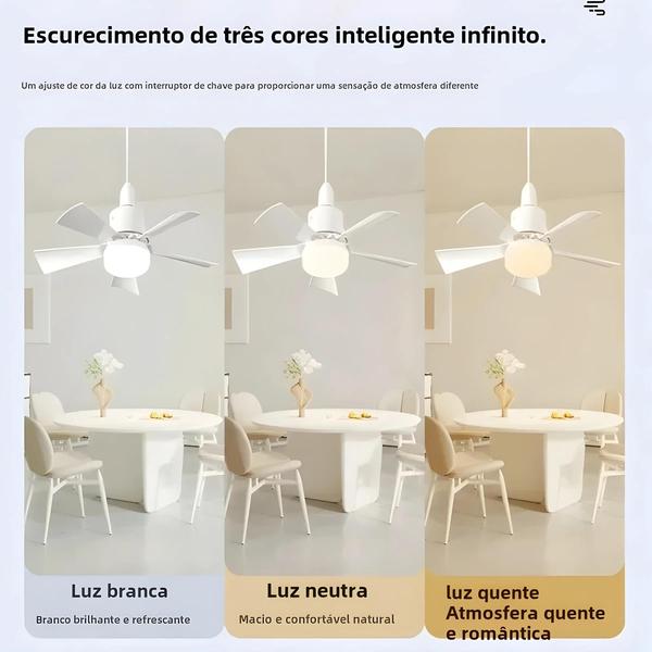 Imagem de Ventilador de Teto LED com Controle Remoto - Reversível, Embutido, Silencioso e Regulável