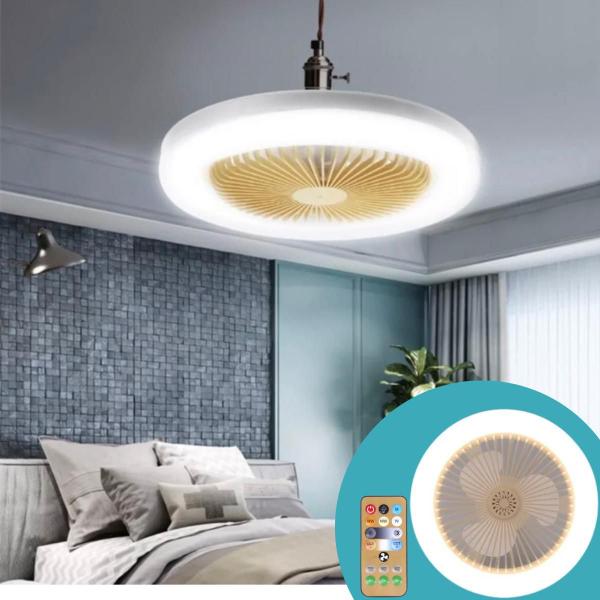 Imagem de Ventilador de Teto LED E27 36W, Ajuste de Temperatura e Luz para Cada Estilo