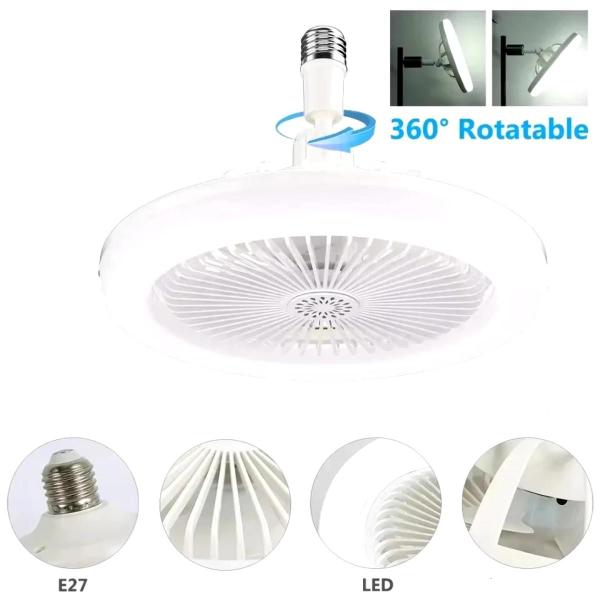 Imagem de Ventilador de Teto LED E27 36W, Luz Ajustável e Baixo Consumo de Energia