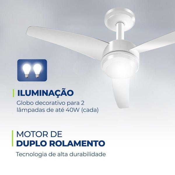 Imagem de Ventilador de teto Mondial VTE-01 03 Pás Branco 220v