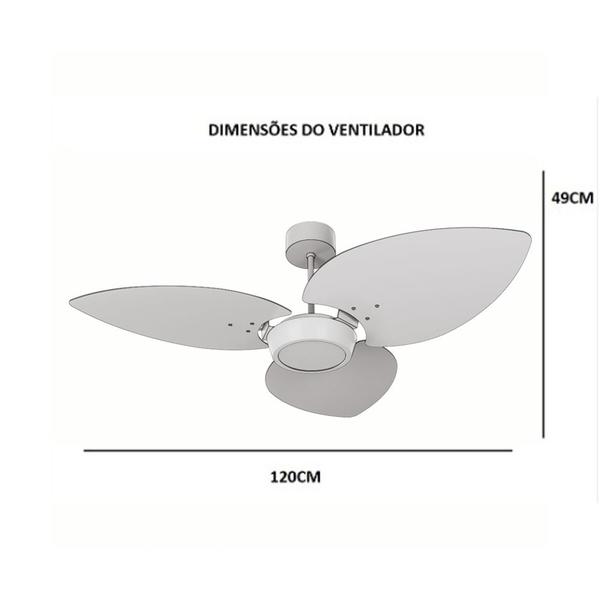 Imagem de Ventilador de Teto Natuvent Dahlia Led 3 Pás Madeira Teca