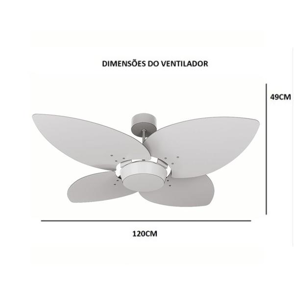 Imagem de Ventilador de Teto Natuvent Dahlia No Light 4 Pás Madeira Preto