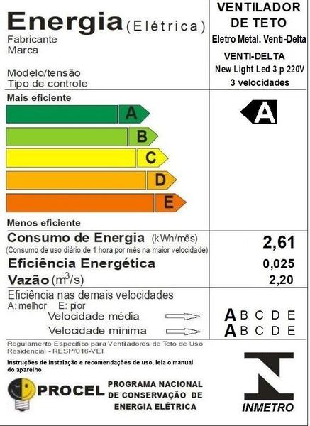 Imagem de Ventilador de Teto New Light Led Bco/Tb 3 Pás de MDF 220V