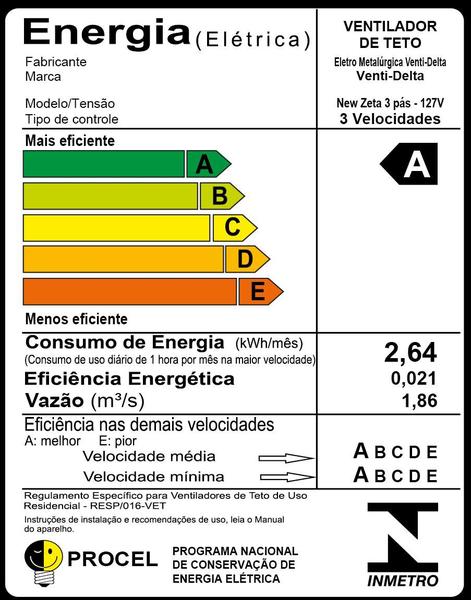 Imagem de Ventilador De Teto New Zeta 4 Pás Branco/Mogno 127v+Controle