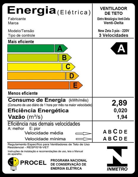 Imagem de Ventilador De Teto New Zeta 4 Pás Mg de MDF  Branco/Cobre 220v