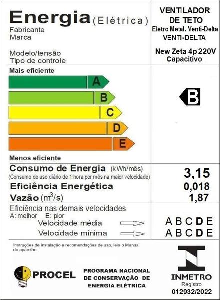 Imagem de Ventilador De Teto New Zeta 4 Pás Preto/Mogno 220v + Controle