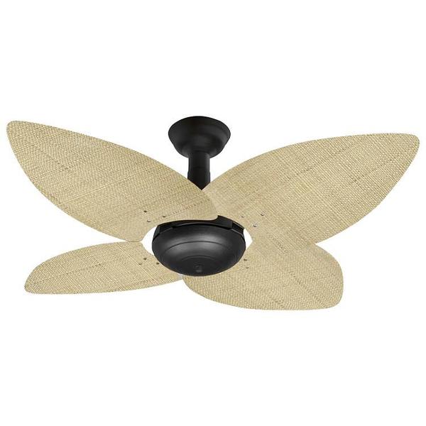 Imagem de Ventilador de Teto Office Jet Aspen Venti-Delta Preto 4Pás Rattan Natural 220V+Controle