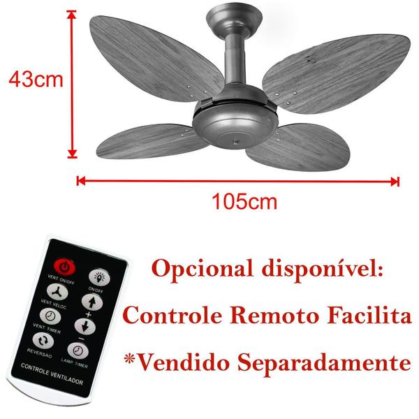 Imagem de Ventilador de Teto Office Jet Pétalo Venti-Delta Cobre 4Pás Imbuia 110V