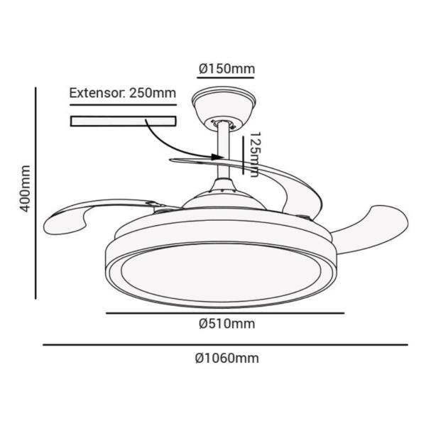 Imagem de Ventilador De Teto Opus Air Plus Branco Led Com 4 Pás Bivolt