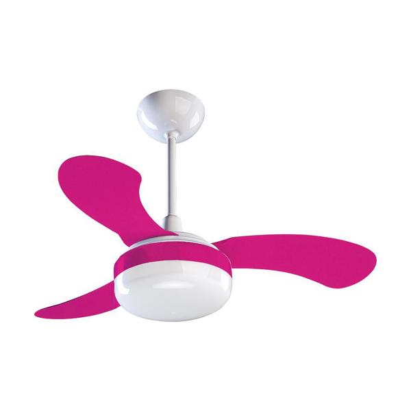 Imagem de Ventilador de Teto Petit 3 Pás Branco e Rosa - Ventisol