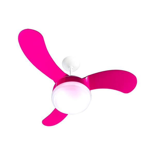 Imagem de Ventilador de Teto Petit 3 Pás Branco e Rosa - Ventisol