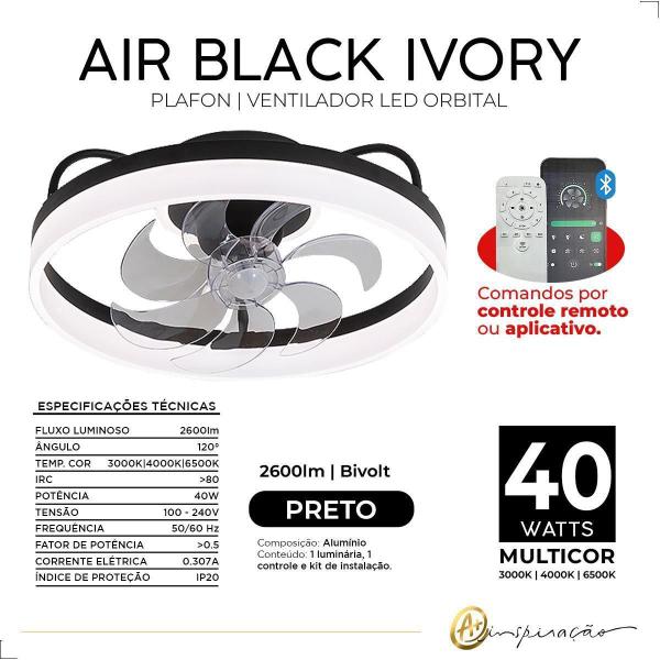 Imagem de Ventilador De Teto Plafon Com Controle Remoto Led Multicor