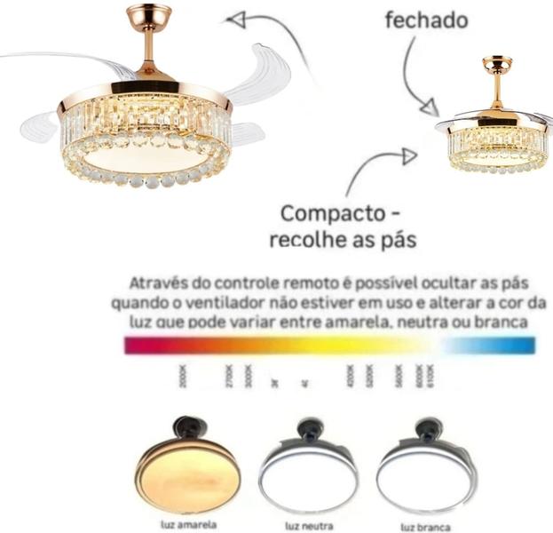 Imagem de Ventilador de teto retrátil Bivolt 