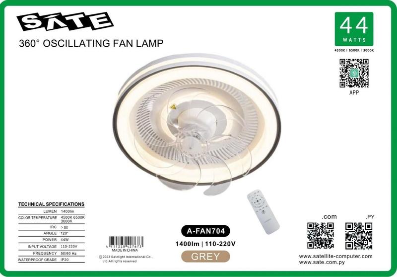 Imagem de Ventilador de Teto Sate c/Luminaria A-FAN704 44W