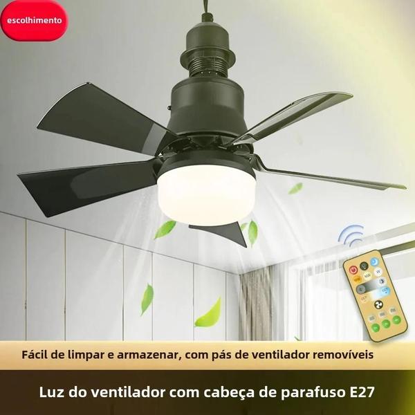 Imagem de Ventilador De Teto Silencioso 30W Com Base E27 Com Controle Remoto E Escurecimento Para Sala De