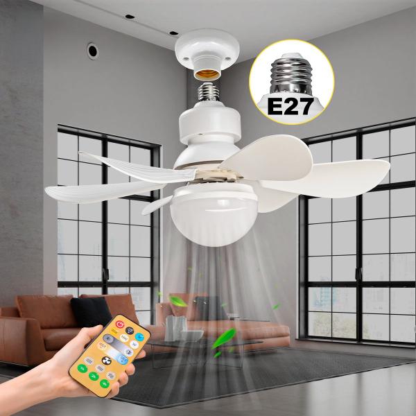 Ventilador de Teto Silencioso Moderna com 6 Pás Controle e Lâmpada - GUIRO Imagem de Ventilador de Teto Silencioso Moderna com 6 Pás Controle e Lâmpada