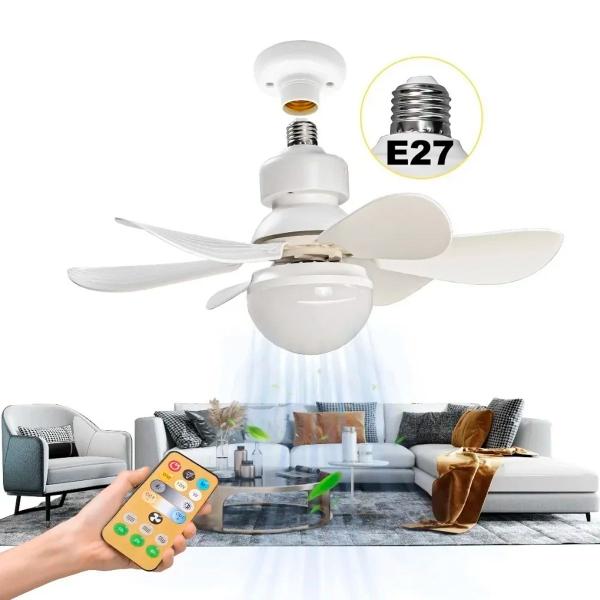 Ventilador de Teto Silencioso Moderna com 6 Pás Controle e Lâmpada - GUIRO Imagem de Ventilador de Teto Silencioso Moderna com 6 Pás Controle e Lâmpada