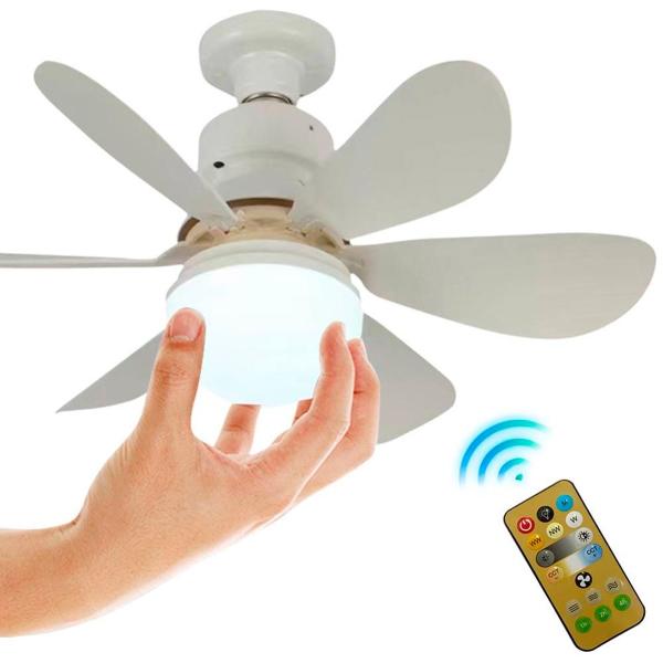 Ventilador de Teto Silencioso Moderna com 6 Pás Controle e Lâmpada - GUIRO Imagem de Ventilador de Teto Silencioso Moderna com 6 Pás Controle e Lâmpada