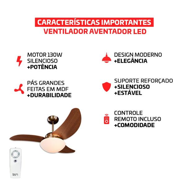 Imagem de Ventilador De Teto Solano Com Controle Remoto Compatível Com Alexa