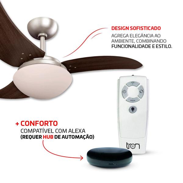 Imagem de Ventilador De Teto Solano Com Controle Remoto Compatível Com Alexa