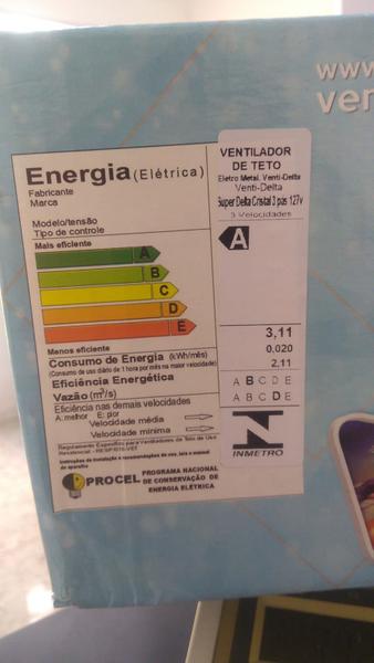 Imagem de Ventilador De Teto Super Delta Light Cristal Ventidelta 127v