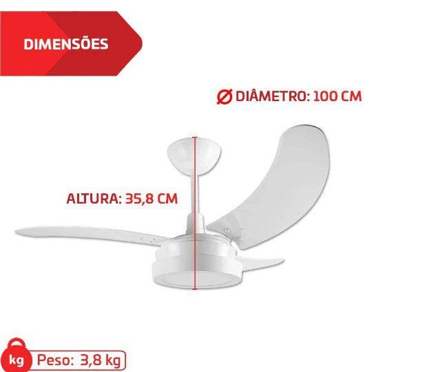 Imagem de Ventilador de Teto Tron Búzios Max com Luminária 127v Branco