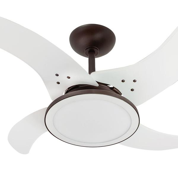 Imagem de Ventilador De Teto Tron Mareiro Led 4 Ps Branco / Marrom - 220V