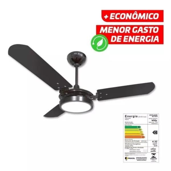 Imagem de Ventilador de Teto Valen LED Preto 127V- Ventex 706 - 006701